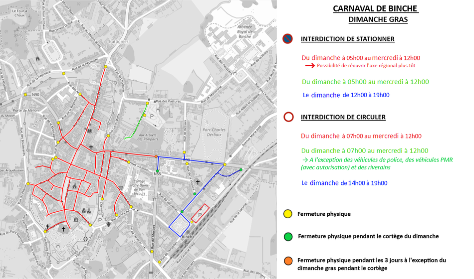 Parking et circulation dimanche gras